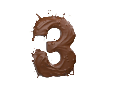 Chocolate splash 0 to 9 callection Modelo 3D