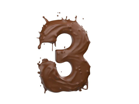 Chocolate splash 0 to 9 callection 3D Model