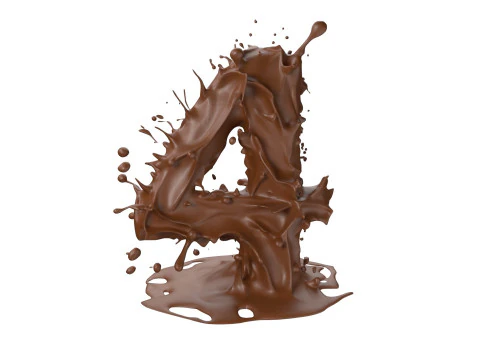 Chocolate splash 0 to 9 callection 3D Model