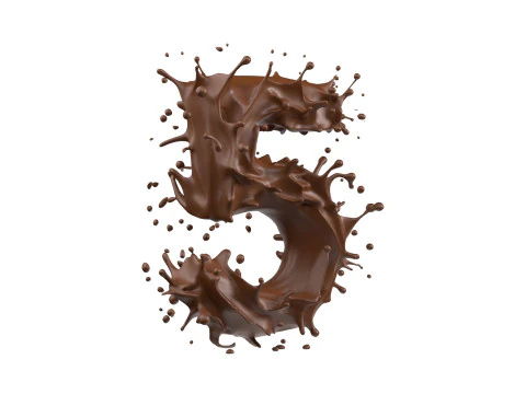 Chocolate splash 0 to 9 callection 3D Model