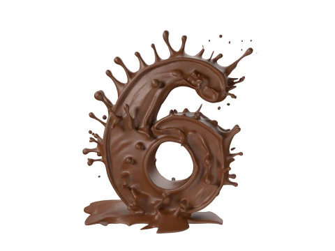 Chocolate splash 0 to 9 callection 3D Model