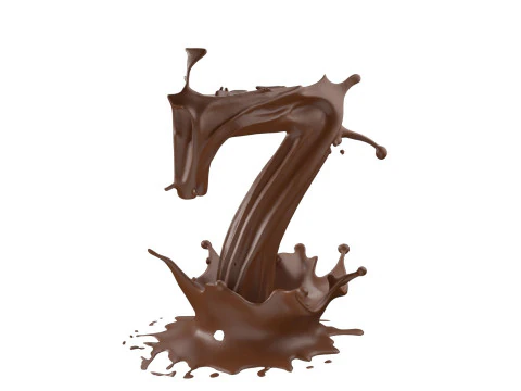 Chocolate splash 0 to 9 callection 3D Model
