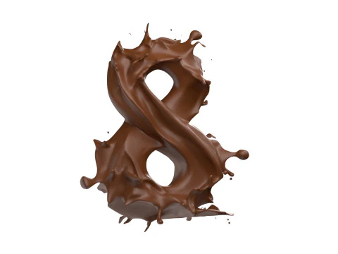 Chocolate splash 0 to 9 callection 3D Model