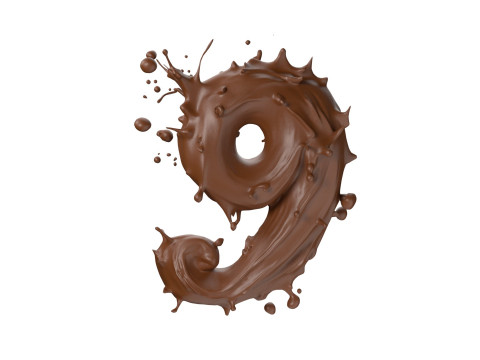 Chocolate splash 0 to 9 callection Modelo 3D