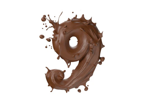 Chocolate splash 0 to 9 callection 3D Model