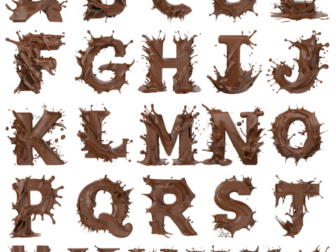 Chocolate splash A to Z callection 3D Модель