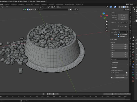 Dog food bowl 3 3D Model