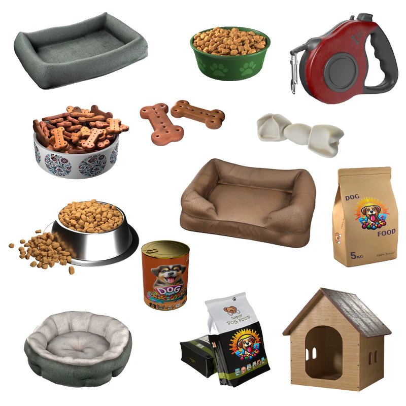 Dog Accessories collection 3D Model .c4d .max .obj .3ds .fbx .stl .blend 