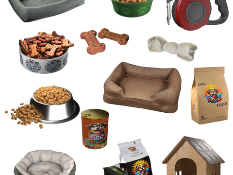 Dog Accessories collection Modello 3D