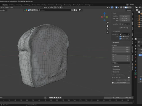 Bruin brood 3D Model