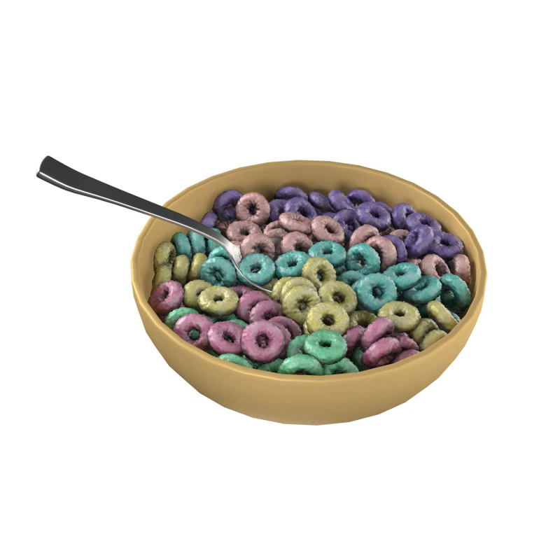 Cereal bowl 3D Model .c4d .max .obj .3ds .fbx .stl .blend 