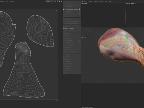 Chicken drumstick raw v1 3D Model