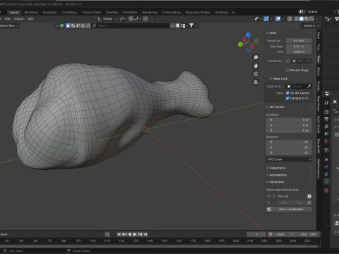 Chicken drumstick raw v1 3D 模型