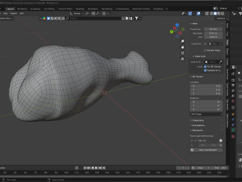 Chicken drumstick raw v1 3D Model