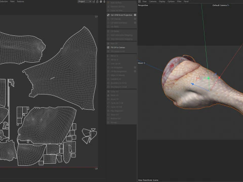 Chicken drumstick raw v2 3D Model