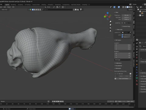 Chicken drumstick raw v2 3D Model