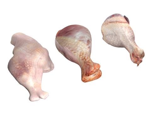 Chicken drumstick raw type 3 3D 模型