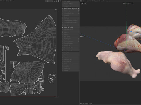 Chicken drumstick raw type 3 Model 3D