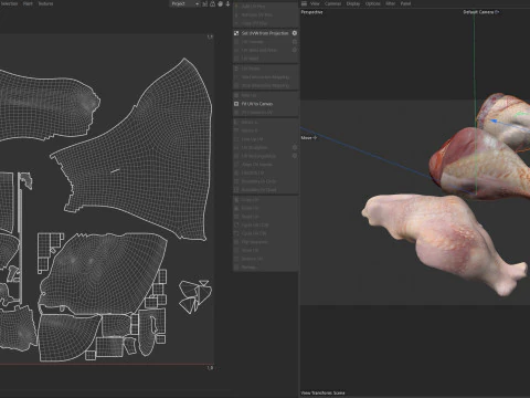 Chicken drumstick raw type 3 3D Model