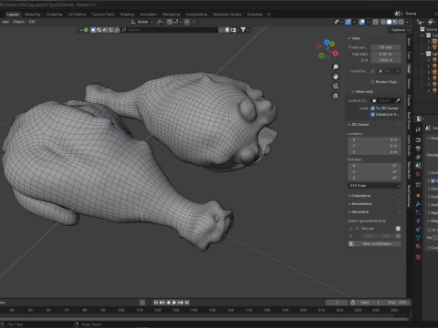 Chicken Fried Leg peice 3D 모델