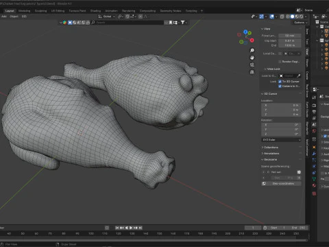 Chicken Fried Leg peice 3D Model
