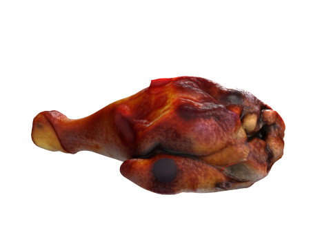Chicken Fried Leg Piece v2 Model 3D