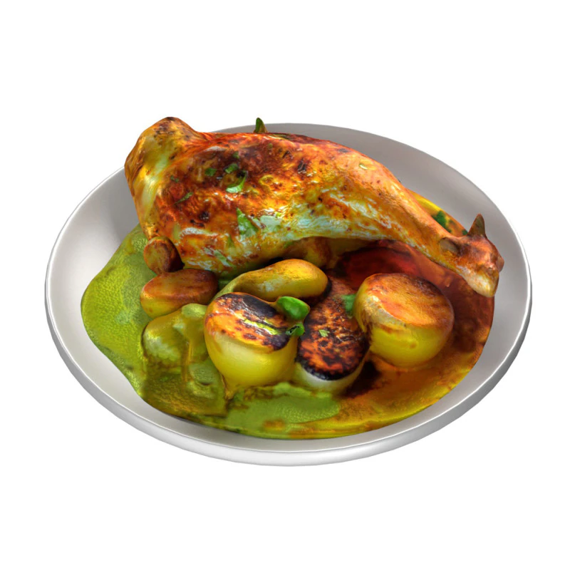 Chicken Leg egg curry 3D Model .c4d .max .obj .3ds .fbx .stl .blend 