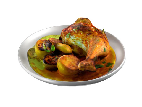 Chicken Leg egg curry 3D Model