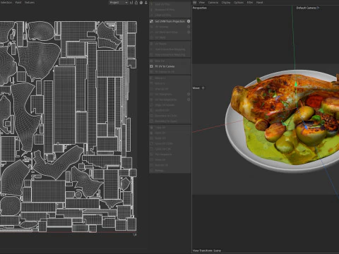Chicken Leg egg curry 3D Model