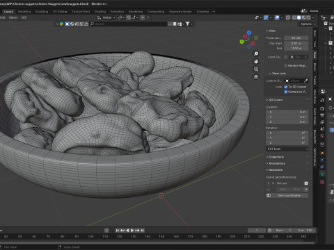 Chicken Nuggets bowl 3D 모델