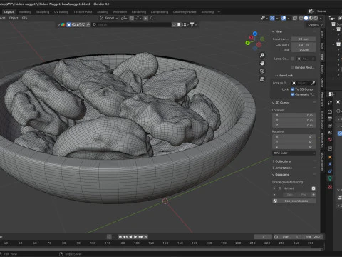 Chicken Nuggets bowl 3D Model