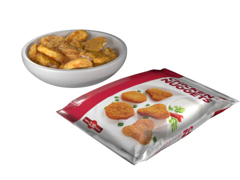 Pacote de tigela de nuggets de frango Modelo 3D