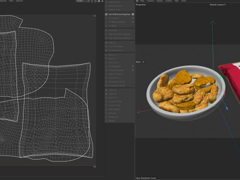 Pacote de tigela de nuggets de frango Modelo 3D