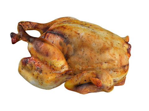 Chicken roasted whole 3D Model
