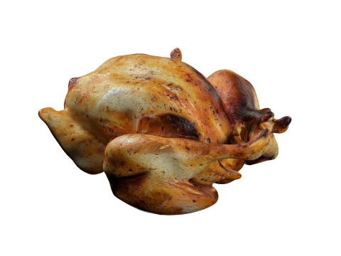 Chicken roasted whole 3D Model