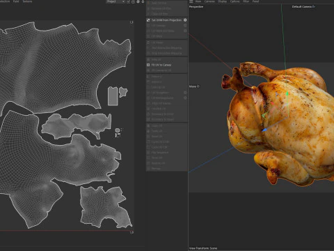Chicken roasted whole 3D Model