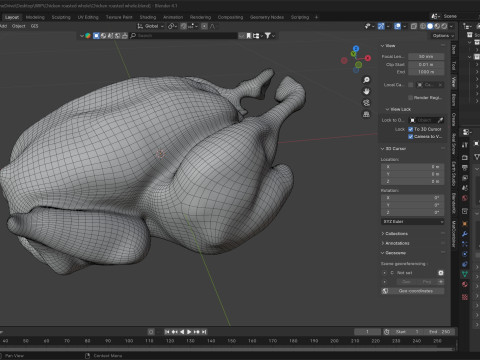 Chicken roasted whole Modèle 3D