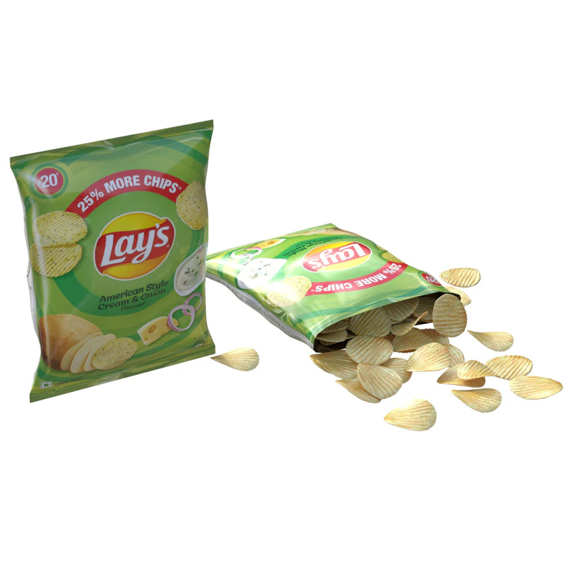 Lays cream and onion 3D Model .c4d .max .obj .3ds .fbx .stl .blend 
