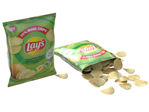 Lays cream and onion 3D Model