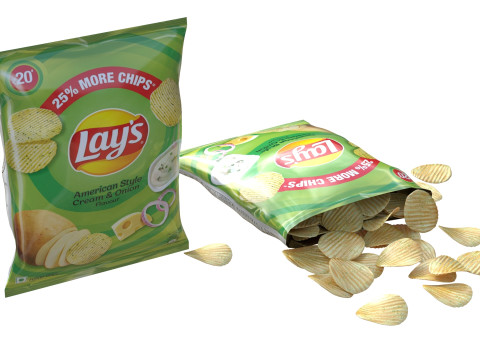 Lays cream and onion 3D 模型