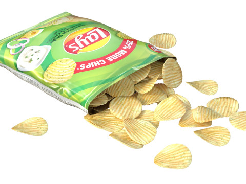 Lays cream and onion 3D 模型