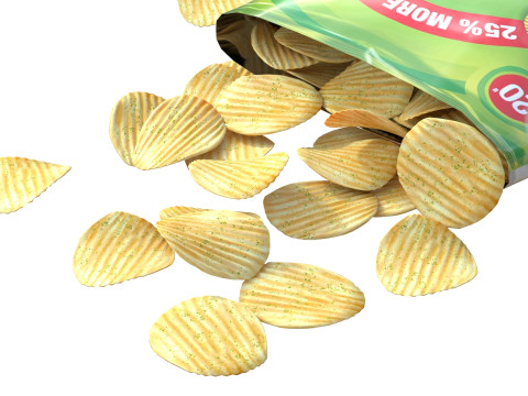 Lays cream and onion 3D 模型