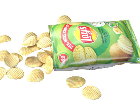Lays cream and onion 3D 模型