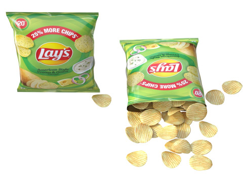 Lays cream and onion 3D 模型