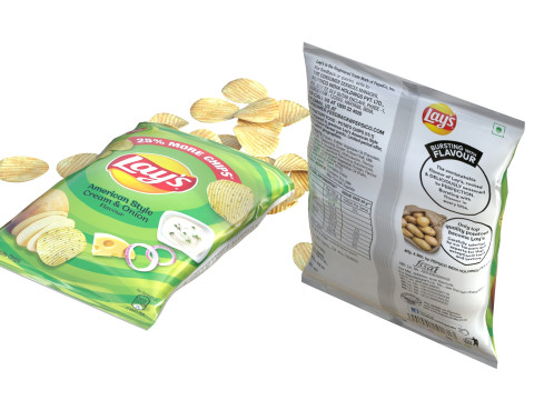 Lays cream and onion 3D 模型