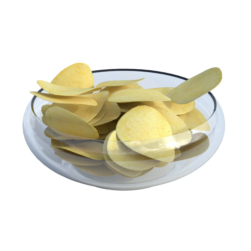 Potato Chips bowl 3D Model .c4d .max .obj .3ds .fbx .stl .blend 