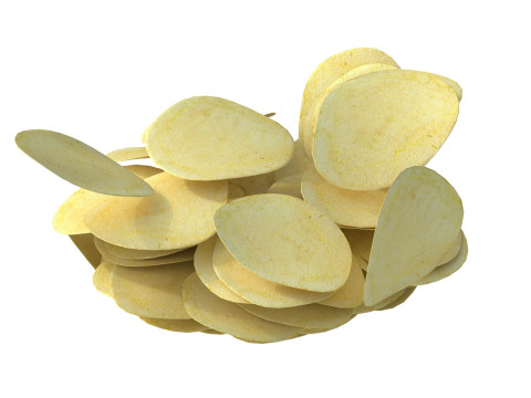 Schüssel mit Kartoffelchips 3D Modell
