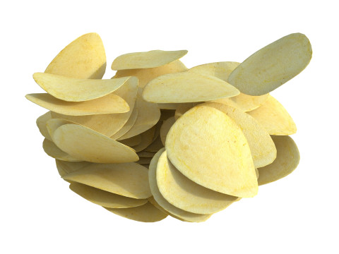 Schüssel mit Kartoffelchips 3D Modell