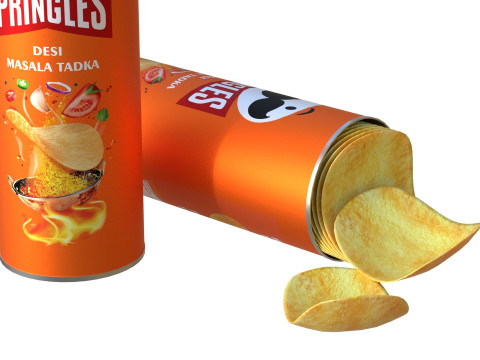 Pringles desi masala tadka Modello 3D