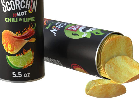 Pringles com pimenta e lim&atilde;o Modelo 3D